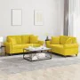 Yellow velvet 2-piece sofa set with cushions by , Sofas - Ref: Foro24-3202236, Price: 526,33 €, Discount: %