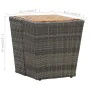 Couchtisch aus PE-Rattan und grauem Akazienholz 41,5x41,5x43 cm von vidaXL, Gartentische - Ref: Foro24-46198, Preis: 64,17 €,...