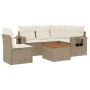 Garden sofa set with cushions 6 pieces beige synthetic rattan by , Garden sets - Ref: Foro24-3256898, Price: 534,28 €, Discou...