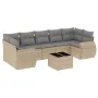 Gartensofa-Set mit beigen Kissen 8 Stück PE-Rattan von , Gartensets - Ref: Foro24-3253476, Preis: 587,06 €, Rabatt: %