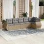 Gartensofa-Set mit Kissen, 6-teilig, beiges synthetisches Rattan von , Gartensets - Ref: Foro24-3253726, Preis: 471,69 €, Rab...