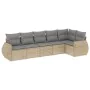 Garden sofa set with cushions 6 pieces beige synthetic rattan by , Garden sets - Ref: Foro24-3253726, Price: 471,69 €, Discou...