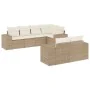 Set sofás de jardín 7 piezas y cojines ratán sintético beige de , Conjuntos de jardín - Ref: Foro24-3222807, Precio: 678,63 €...