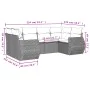 6-teiliges Gartensofa-Set und schwarze synthetische Rattankissen von , Modulare Sofas für den Außenbereich - Ref: Foro24-3221...