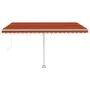 Manual retractable awning with orange and brown LED 400x300 cm by , Awnings - Ref: Foro24-3069545, Price: 483,23 €, Discount: %