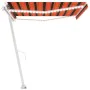 Manual retractable awning with orange and brown LED 400x300 cm by , Awnings - Ref: Foro24-3069545, Price: 483,23 €, Discount: %