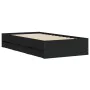 Black engineered wood bed with drawers 90x200 cm by , Beds and slatted bases - Ref: Foro24-3207295, Price: 138,10 €, Discount: %