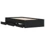 Black engineered wood bed with drawers 90x200 cm by , Beds and slatted bases - Ref: Foro24-3207295, Price: 138,10 €, Discount: %