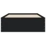 Black engineered wood bed with drawers 90x200 cm by , Beds and slatted bases - Ref: Foro24-3207295, Price: 138,10 €, Discount: %