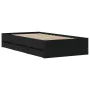 Black engineered wood bed with drawers 90x200 cm by , Beds and slatted bases - Ref: Foro24-3207295, Price: 138,10 €, Discount: %