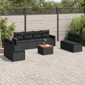 8-piece garden sofa set and black synthetic rattan cushions by , Garden sets - Ref: Foro24-3258296, Price: 548,26 €, Discount: %