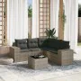 6-piece garden furniture set and gray synthetic rattan cushions by , Garden sets - Ref: Foro24-3254897, Price: 458,66 €, Disc...