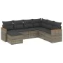 7-piece garden sofa set with gray PE rattan cushions by , Garden sets - Ref: Foro24-3258609, Price: 438,49 €, Discount: %