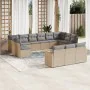 Garden sofa set with cushions 13 pieces beige synthetic rattan by , Garden sets - Ref: Foro24-3258860, Price: 889,19 €, Disco...