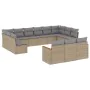 Garden sofa set with cushions 13 pieces beige synthetic rattan by , Garden sets - Ref: Foro24-3258860, Price: 889,19 €, Disco...