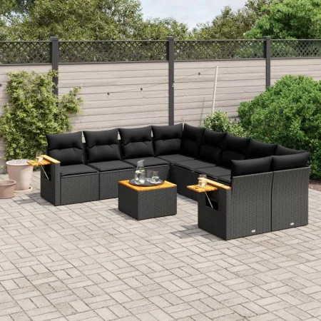 8-piece garden sofa set and black synthetic rattan cushions by , Garden sets - Ref: Foro24-3259066, Price: 620,62 €, Discount: %