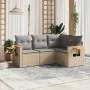 Garden sofa set with cushions 4 pieces beige synthetic rattan by , Garden sets - Ref: Foro24-3259175, Price: 323,09 €, Discou...