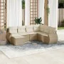 7-piece garden sofa set and beige synthetic rattan cushions by , Modular outdoor sofas - Ref: Foro24-3221697, Price: 574,73 €...