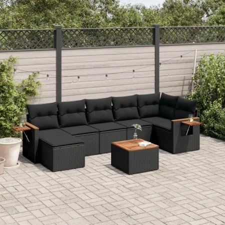 8-piece garden sofa set and black synthetic rattan cushions by , Garden sets - Ref: Foro24-3259437, Price: 514,33 €, Discount: %