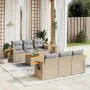 Set of 7-piece garden sofas and beige synthetic rattan cushions by , Garden sets - Ref: Foro24-3259035, Price: 539,49 €, Disc...