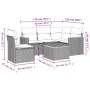 Set aus 6-teiligen Gartensofas und Kissen Kunstrattan schwarz von , Gartensets - Ref: Foro24-3258380, Preis: 421,04 €, Rabatt: %