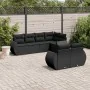 7-teiliges Garten-Essset und schwarze Kissen aus synthetischem Rattan von , Modulare Sofas für den Außenbereich - Ref: Foro24...