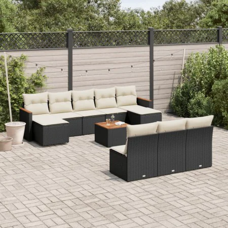 11-piece garden sofa set and black synthetic rattan cushions by , Garden sets - Ref: Foro24-3258794, Price: 600,06 €, Discoun...