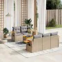 Garden sofa set with 6-piece synthetic rattan beige cushions by , Garden sets - Ref: Foro24-3259028, Price: 488,05 €, Discoun...