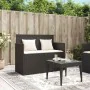 Garden bench with black synthetic rattan cushions by , garden benches - Ref: Foro24-365760, Price: 215,97 €, Discount: %