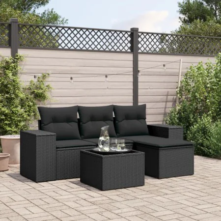 5-piece garden furniture set and black synthetic rattan cushions by , Garden sets - Ref: Foro24-3254812, Price: 381,30 €, Dis...