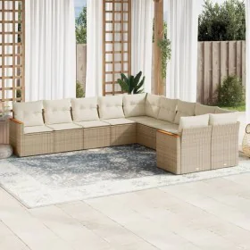 Garden sofa set with beige cushions 10 pieces synthetic rattan by , Garden sets - Ref: Foro24-3258754, Price: 710,17 €, Disco...