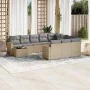 11-teiliges Gartensofa-Set mit beigen synthetischen Rattankissen von , Modulare Sofas für den Außenbereich - Ref: Foro24-3251...