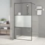 Black semi-frosted ESG glass shower screen 100x195 cm by , Shower walls and screens - Ref: Foro24-152107, Price: 171,75 €, Di...