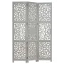 Screen 3 panels hand carved gray mango wood 120x165 cm by vidaXL, Room dividers - Ref: Foro24-285337, Price: 148,85 €, Discou...