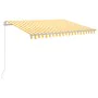 Manual retractable awning with yellow and white LED 300x250 cm by , Awnings - Ref: Foro24-3068863, Price: 268,27 €, Discount: %