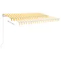 Manual retractable awning with yellow and white LED 300x250 cm by , Awnings - Ref: Foro24-3068863, Price: 268,27 €, Discount: %