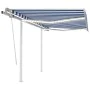 Manual retractable awning with blue and white LED light 3x2.5 m by , Awnings - Ref: Foro24-3069901, Price: 359,45 €, Discount: %