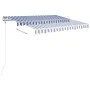 Manual retractable awning with blue and white LED light 3x2.5 m by , Awnings - Ref: Foro24-3069901, Price: 359,45 €, Discount: %