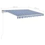 Manual retractable awning with blue and white LED light 3x2.5 m by , Awnings - Ref: Foro24-3069901, Price: 359,45 €, Discount: %