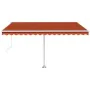 Automatic freestanding awning in orange and brown, 450x350 cm. by , Awnings - Ref: Foro24-3069650, Price: 668,74 €, Discount: %