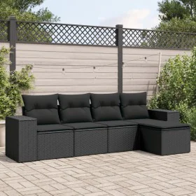 5-piece garden furniture set and black synthetic rattan cushions by , Modular outdoor sofas - Ref: Foro24-3222484, Price: 336...