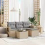 Garden sofa set with 4-piece synthetic rattan beige cushions by , Garden sets - Ref: Foro24-3252406, Price: 320,06 €, Discoun...