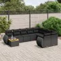 Garden sofa set 10 pieces with black synthetic rattan cushions by , Garden sets - Ref: Foro24-3225166, Price: 615,95 €, Disco...