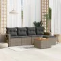 6-teiliges Gartenmöbel-Set und graue synthetische Rattankissen von , Modulare Sofas für den Außenbereich - Ref: Foro24-322454...