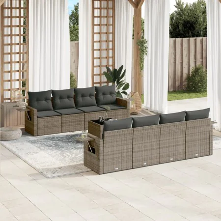 9-piece garden furniture set and gray synthetic rattan cushions by , Garden sets - Ref: Foro24-3252287, Price: 708,50 €, Disc...