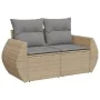 11-teiliges Gartensofa-Set mit beigen synthetischen Rattankissen von , Modulare Sofas für den Außenbereich - Ref: Foro24-3221...