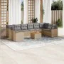 11-teiliges Gartensofa-Set mit beigen synthetischen Rattankissen von , Gartensets - Ref: Foro24-3258734, Preis: 730,69 €, Rab...