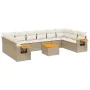 11-teiliges Gartensofa-Set mit beigen synthetischen Rattankissen von , Gartensets - Ref: Foro24-3259573, Preis: 780,49 €, Rab...