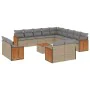 14-teiliges Gartensofa-Set mit beigen synthetischen Rattankissen von , Gartensets - Ref: Foro24-3260617, Preis: 1,00 €, Rabat...