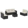 8-teiliges Gartensofa-Set und schwarze synthetische Rattankissen von , Gartensets - Ref: Foro24-3218826, Preis: 471,09 €, Rab...